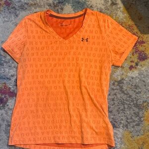 Under Armour Bright Orange V-Neck Tee